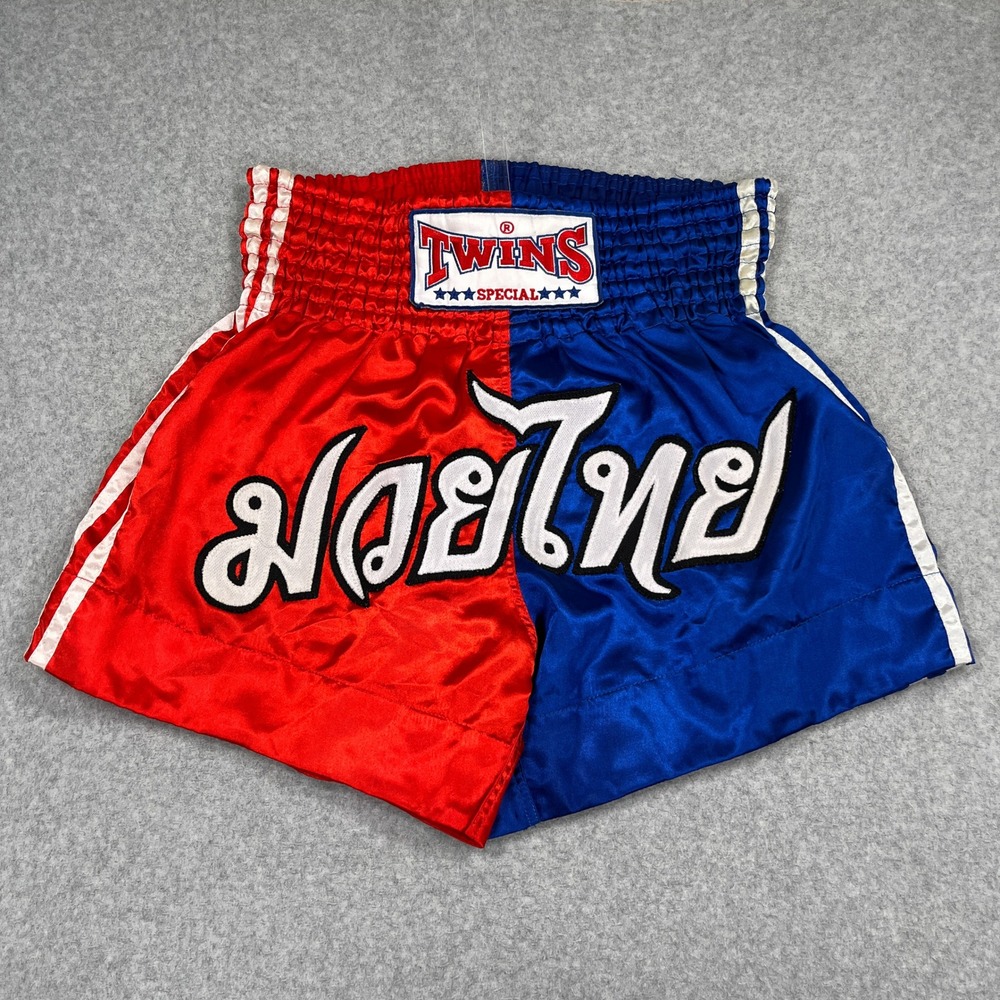 Twins Special Muay Thai Shorts Mens Large Red Blue Kickboxing Combat Boxing